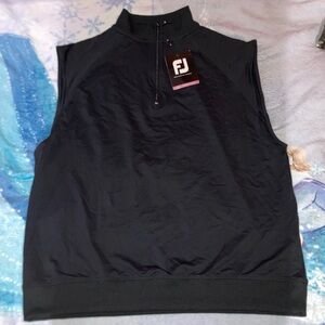 FootJoy Men's Black Zip-Up Sweater Vest